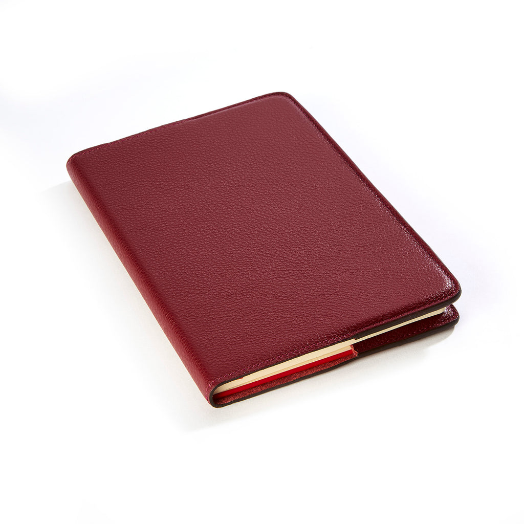 A5 Leather Notebook Refillable Burgundy