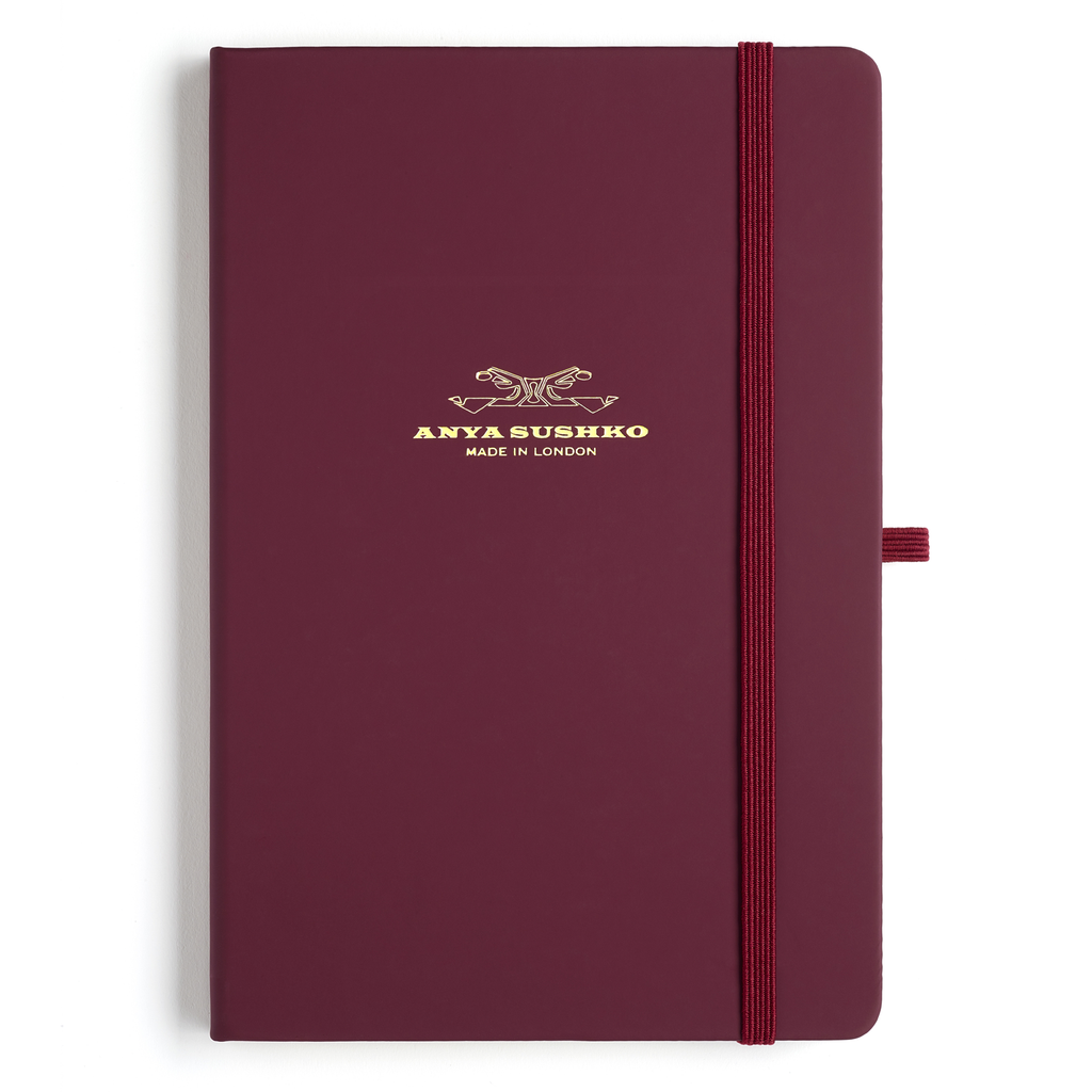 A5 hardback notebook Leather, Burgundy