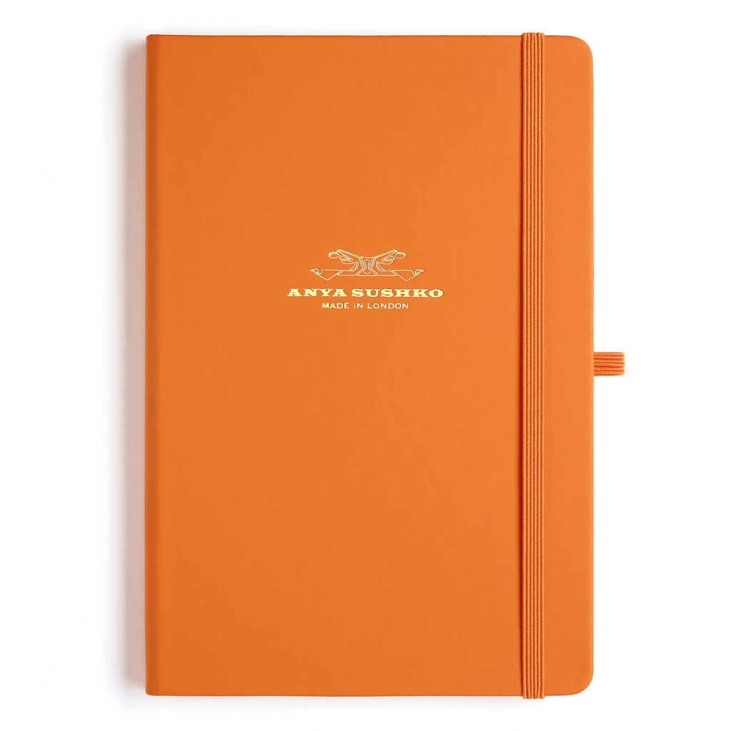 A5 hardback notebook Leather, Orange