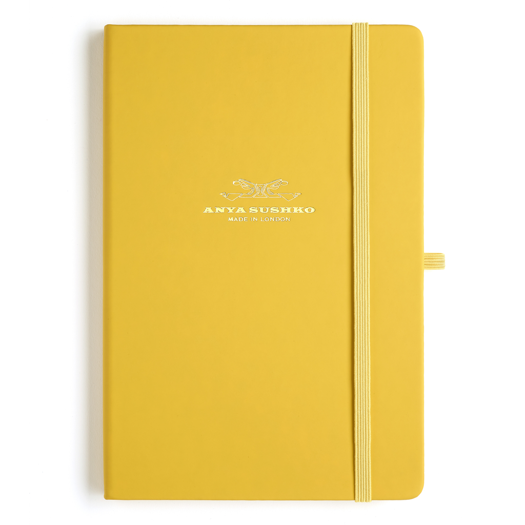 A5 hardback notebook Leather, Yellow