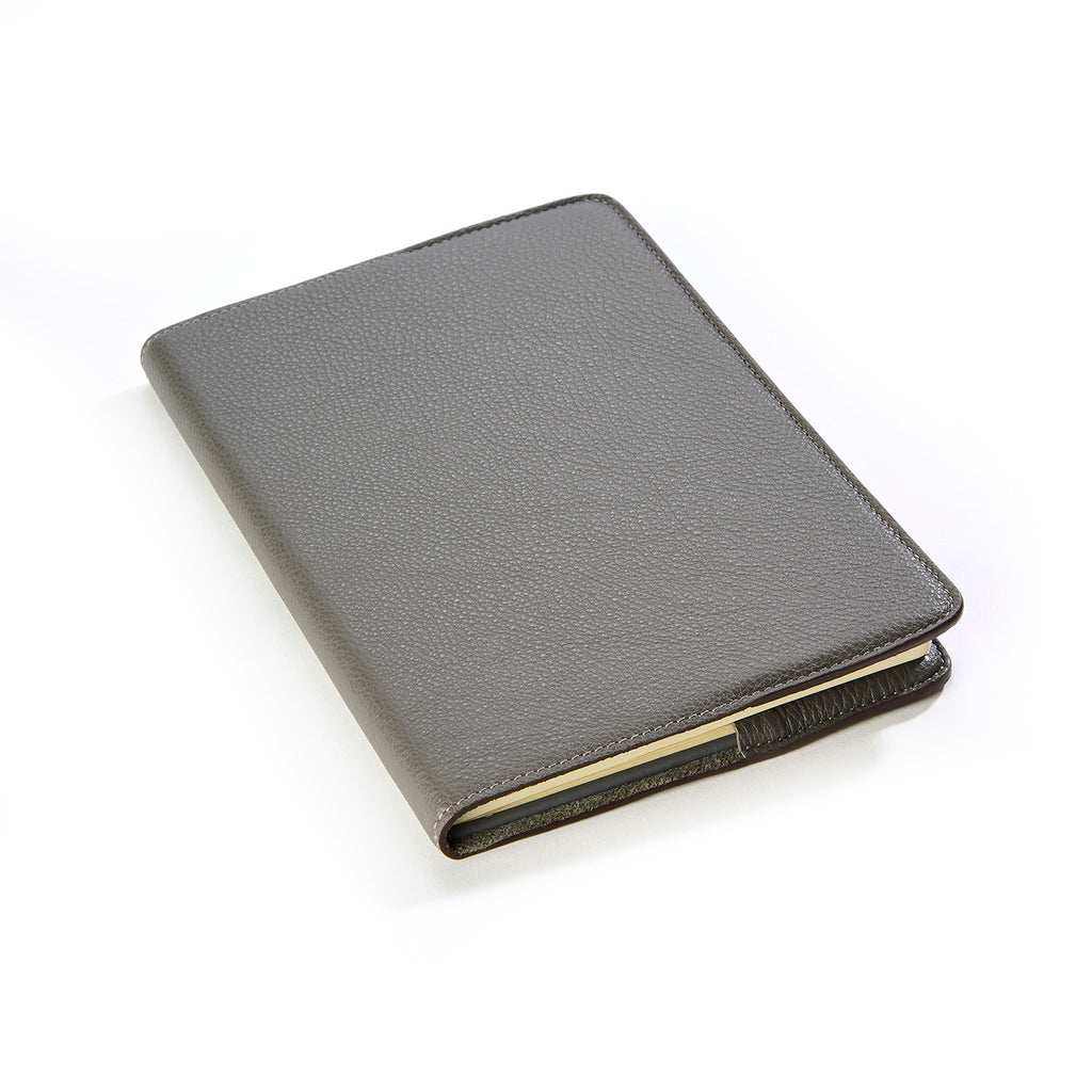 A5 Leather Notebook Refillable Grey