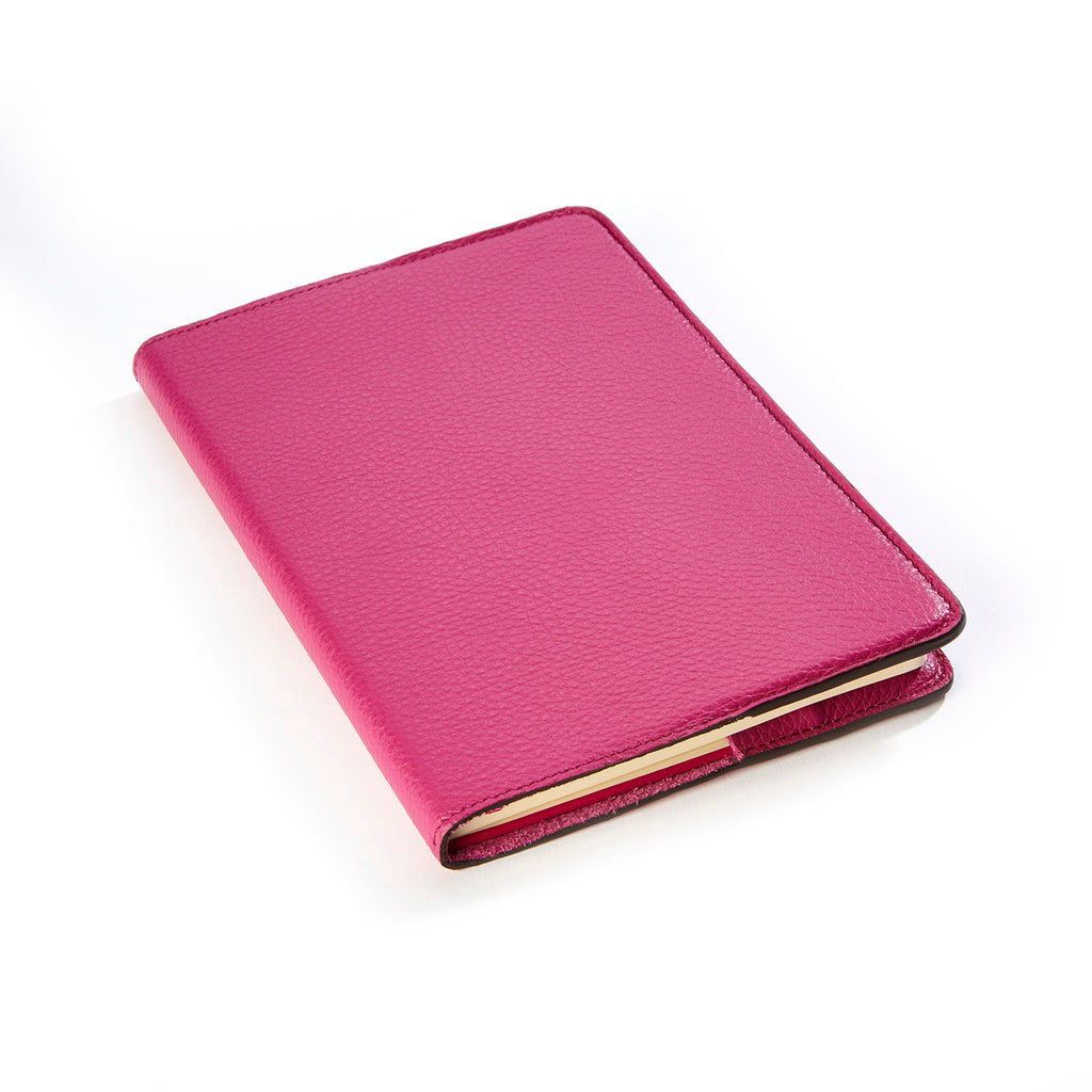A5 Leather Notebook Refillable Pink
