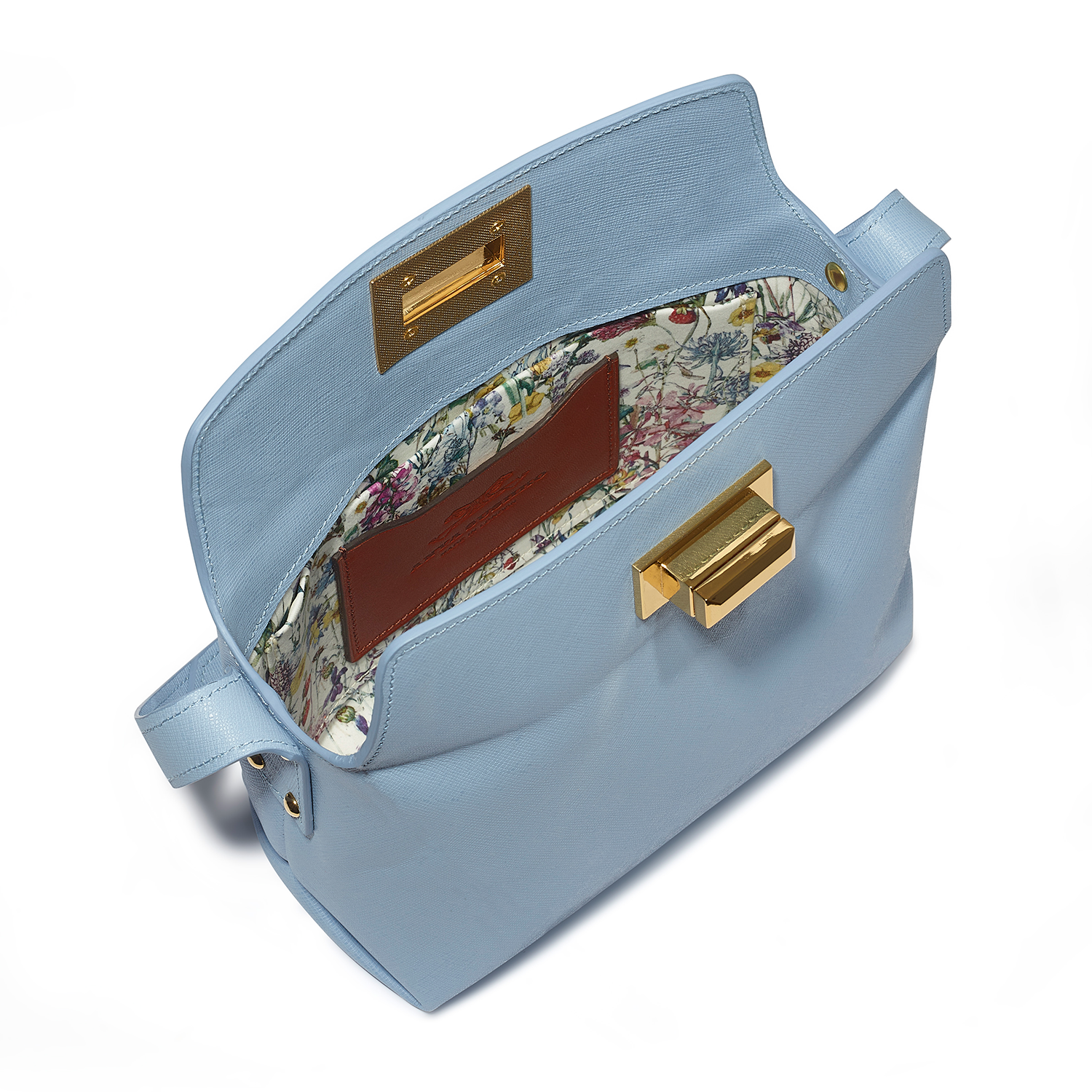 Light blue sales leather handbag