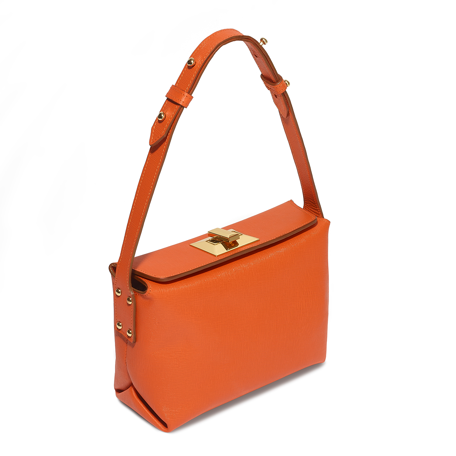 Cute Leather Crossbody Bag Irina Changeable Strap Orange Anya Sushko Handbags England