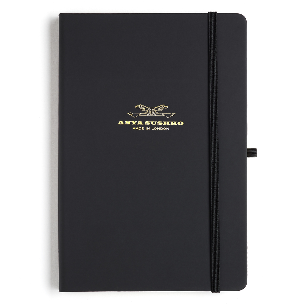 A5 hardback notebook Leather, Black
