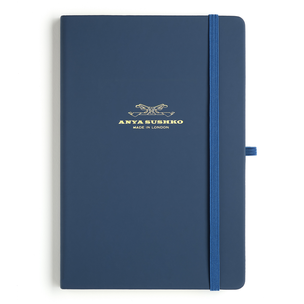 A5 hardback notebook Leather, Navy
