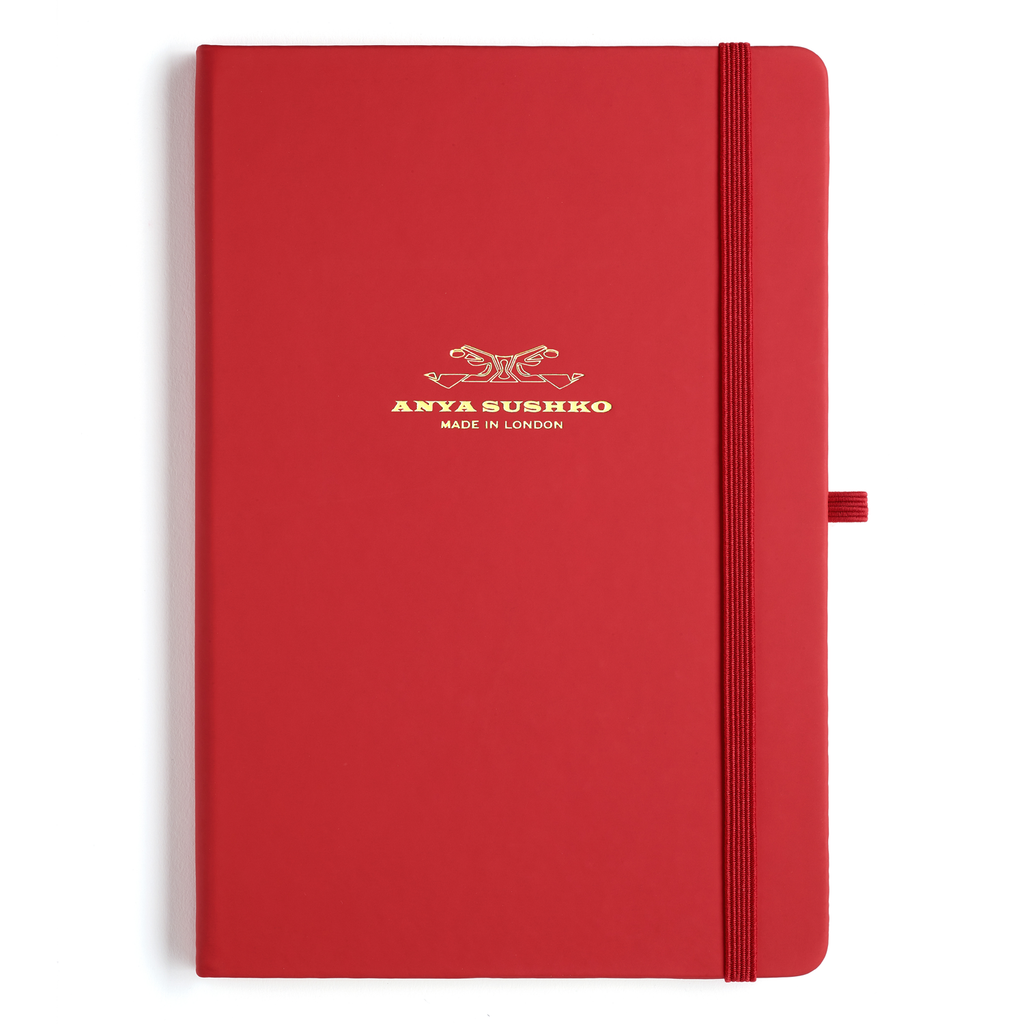 A5 hardback notebook Leather, Red