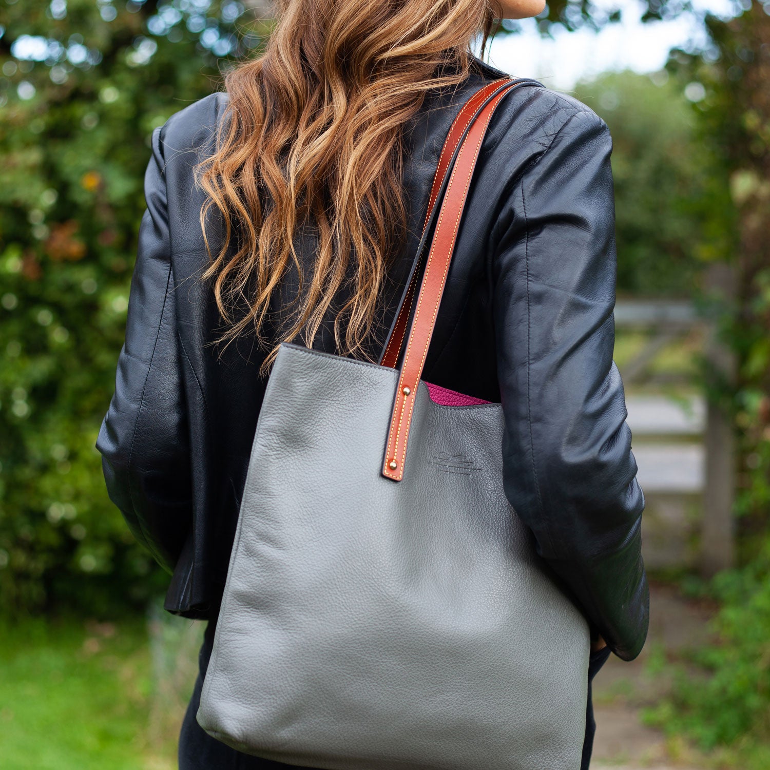 PINK Grey Tote Bags