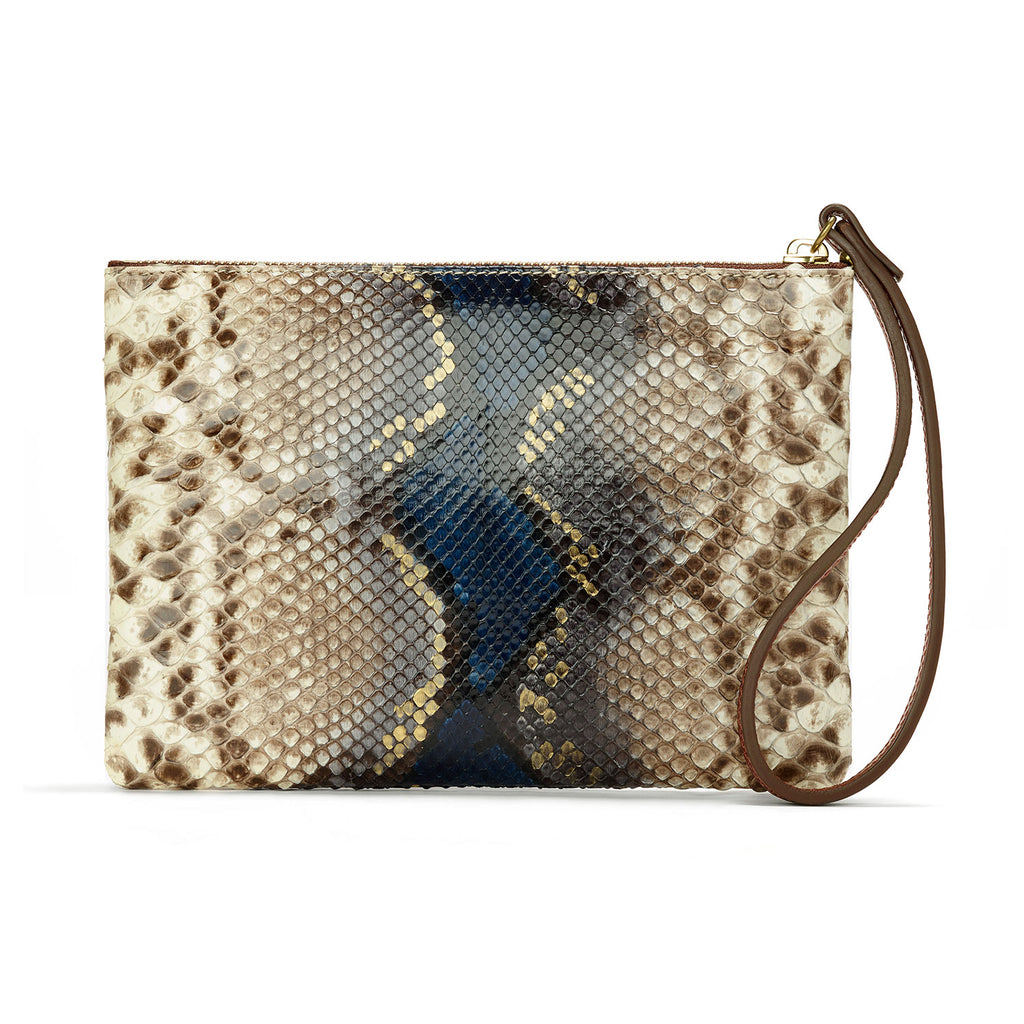 Python Leather Wristlet purse back