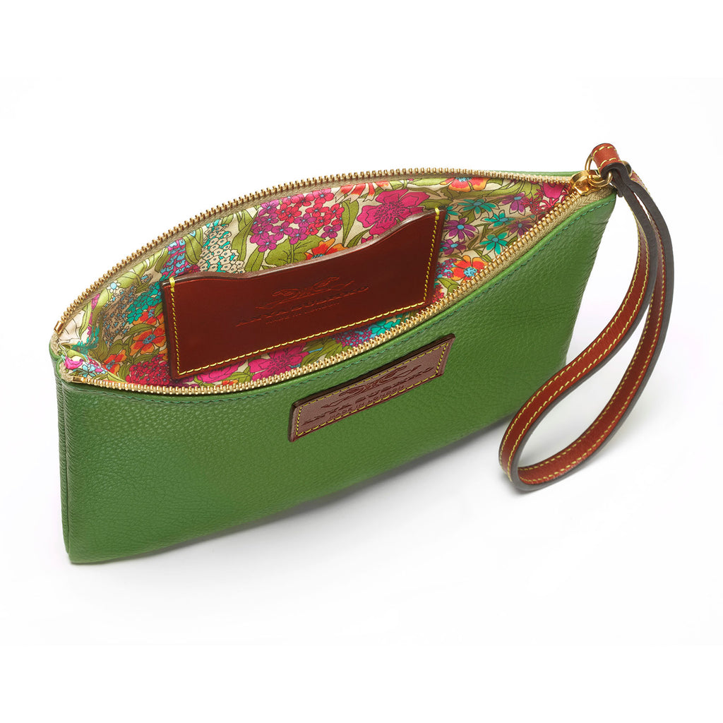 Open Green Leather wristlet