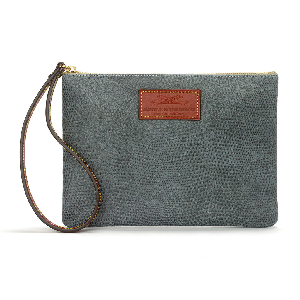 Printed Grey Wristlet